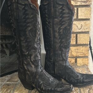 Dan Post Hallie Black Leather women’s Western Boots size 9